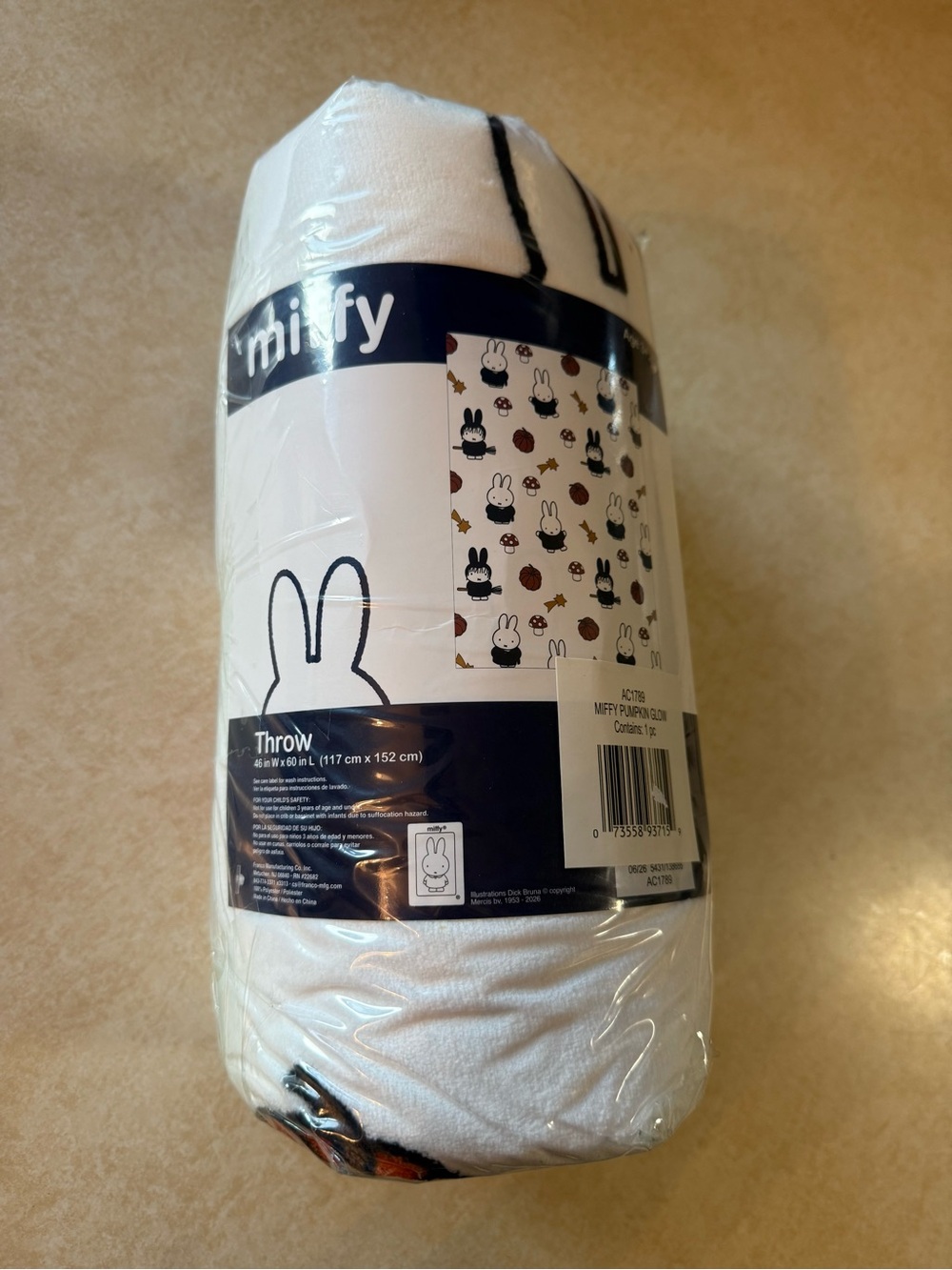 miffy Halloween Fall themed Throw Blanket